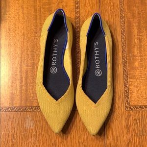 Rothy’s marigold yellow the point flat size 8